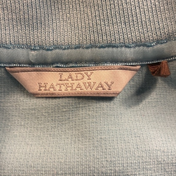 $10$ add on Lady Hathaway light blue cotton blend zip front jacket with pockets - Picture 8 of 13